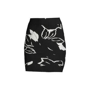 NWOT Ted Baker Rrosiie Knit Sweater Skirt Black & White Size 5 US 12